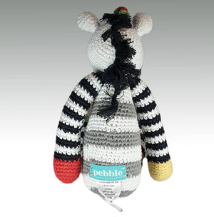 Fair Trade Crocheted Unicorn Rattle - Black/White (Medium)
