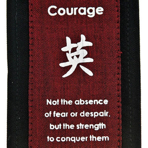 Fair Trade Feng Shui Affirmation Banner - 'Courage' - Burgundy