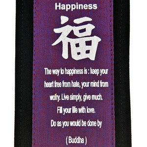 Fair Trade Feng Shui Affirmation Banner - 'Happiness' - Purple