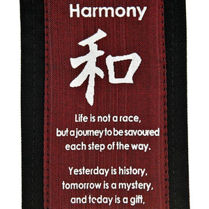 Fair Trade Feng Shui Affirmation Banner - 'Harmony' - Burgundy