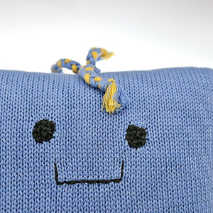 Fair Trade Hand Knitted Cushion - Blue(ish) Robot