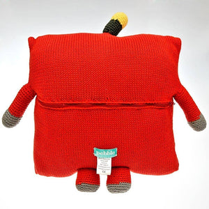 Fair Trade Hand Knitted Cushion - Red Robot