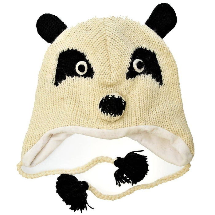 Fair Trade Lined Earflap Hat - Panda (WSL)