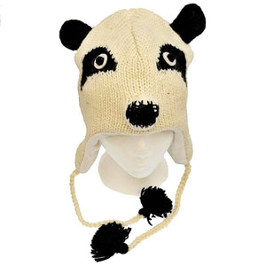 Fair Trade Lined Earflap Hat - Panda