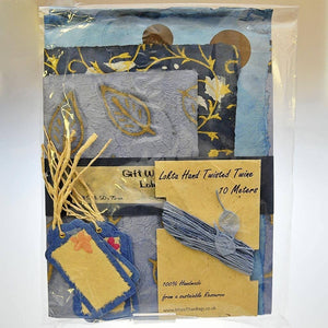 Fair Trade Lokta Gift Wrap Pack - Blues