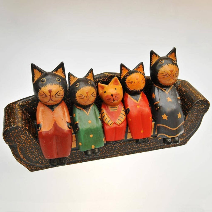 Fair Trade Model - Five Cats on a Tartan Sofa