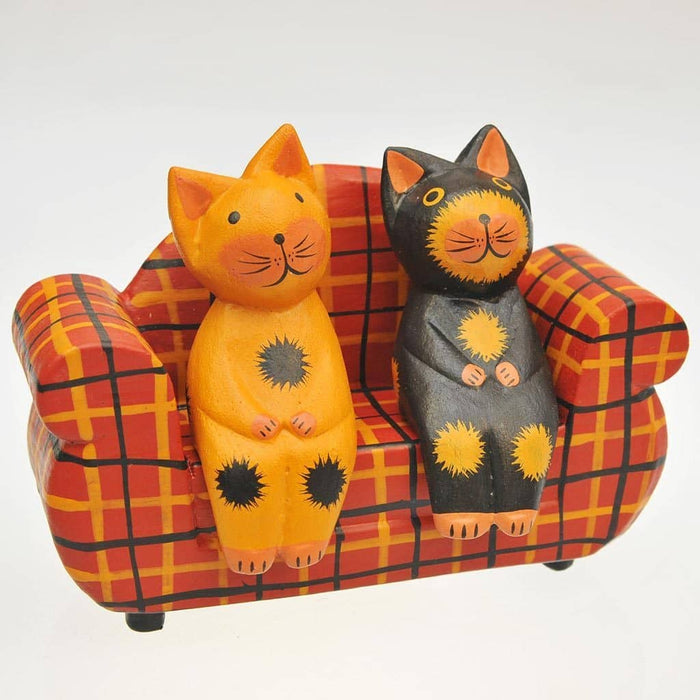 Fair Trade Model - Two Cats on a Tartan Sofa