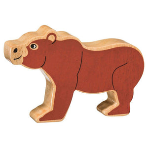 Fair Trade Painted Natural Wooden Brown Bear