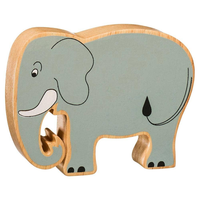 Fair Trade Painted Natural Wooden Grey Elephant
