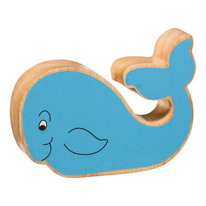 Fair Trade Painted Natural Wooden Blue Whale