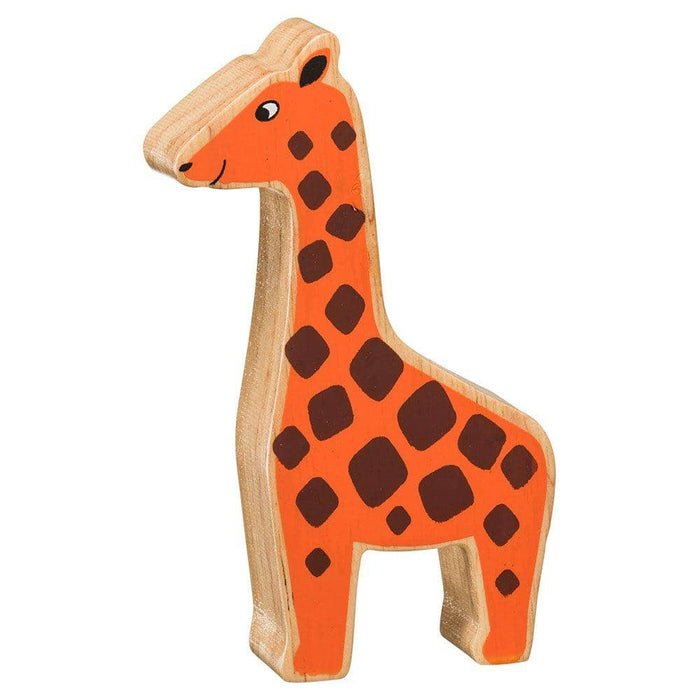 Fair Trade Painted Natural Wooden Orange Giraffe
