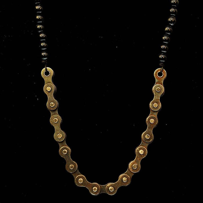 Fair Trade Necklace - Bicycle Chain and Beads (WSL)