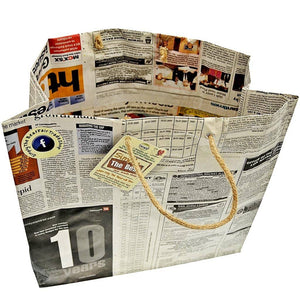 Fair Trade Newspaper Bag - Large with Handles