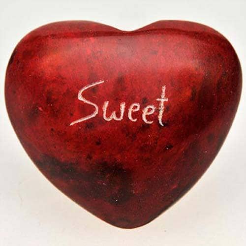 Fair Trade Palewa Pebble - Red Heart, 'Sweet' (WSL)