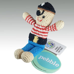 Fair Trade 'Pebblechild' Crocheted Cotton Pirate Rattle