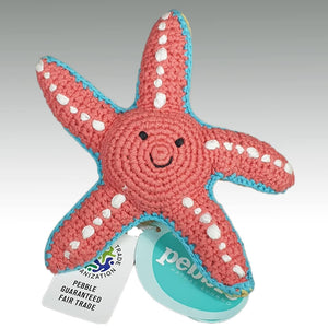 Fair Trade 'Pebblechild' Crocheted Cotton Starfish Rattle