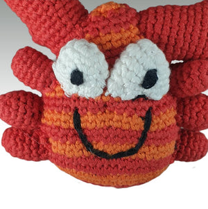 Fair Trade 'Pebblechild' Crocheted Crab Rattle - Red