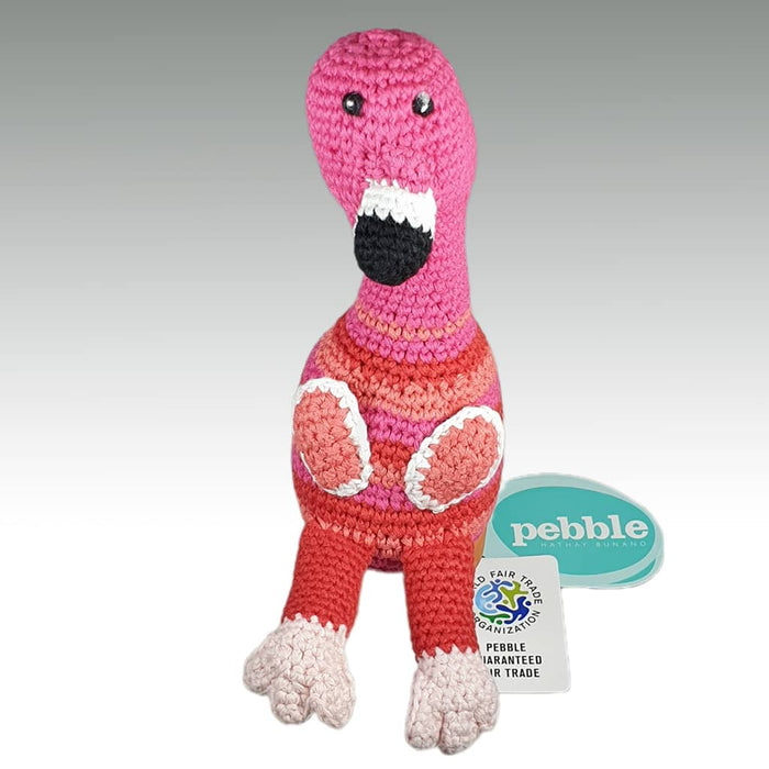 Fair Trade 'Pebblechild' Crocheted Flamingo Rattle (WSL)