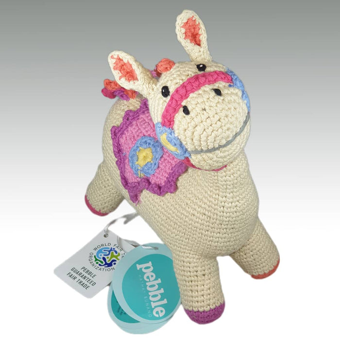 Fair Trade 'Pebblechild' Crocheted Horse Rattle - Pink