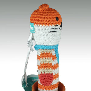 Fair Trade 'Pebblechild' Crocheted Stick Rattle - Fox