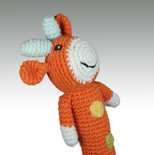 Fair Trade 'Pebblechild' Crocheted Stick Rattle - Giraffe