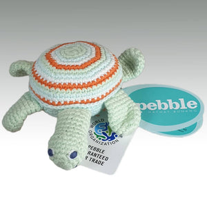 Fair Trade 'Pebblechild' Crocheted Turtle Rattle - Green