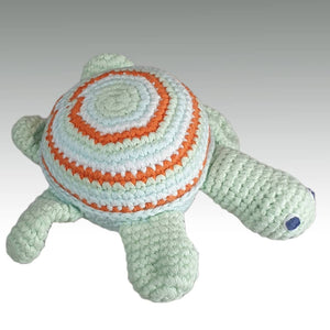 Fair Trade 'Pebblechild' Crocheted Turtle Rattle - Green