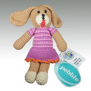 Fair Trade 'Pebblechild' Crocheted Girl Dog Rattle