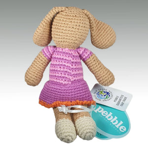 Fair Trade 'Pebblechild' Crocheted Girl Dog Rattle