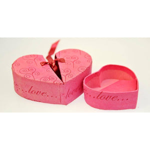 Fair Trade Pink Paper Heart Box Tied with a Bow