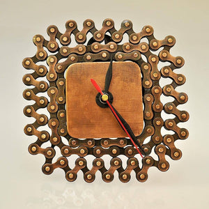 Fair Trade Recycled Bicycle Chain Clock - Square