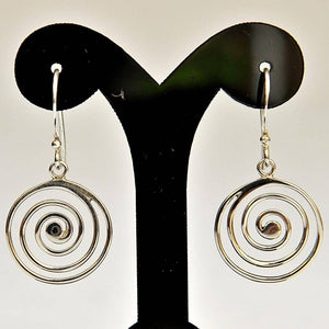 Fair Trade Silver Earrings - Plain Spirals