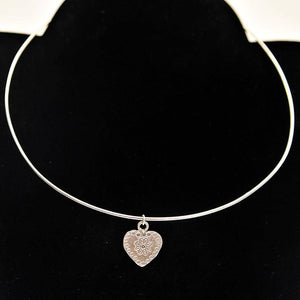 Fair Trade Silver Heart Pendant on a Torq