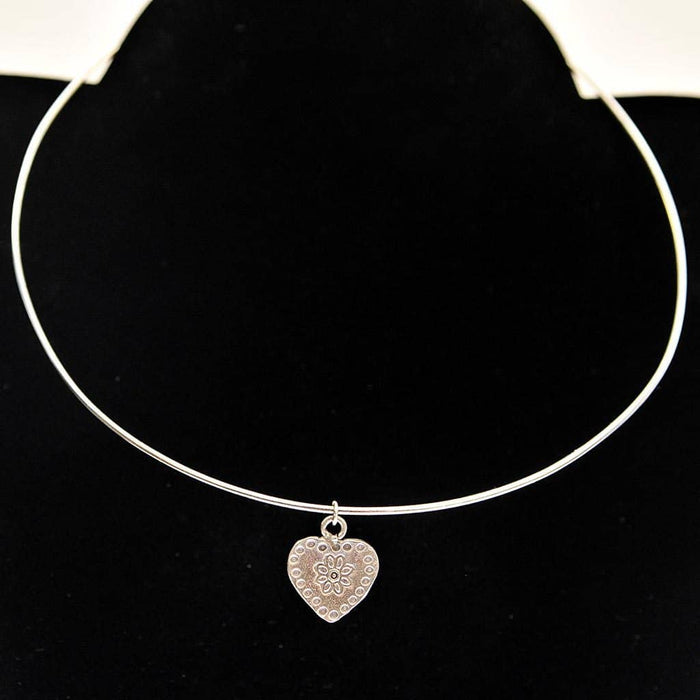 Fair Trade Silver Heart Pendant on a Torq (WSL)
