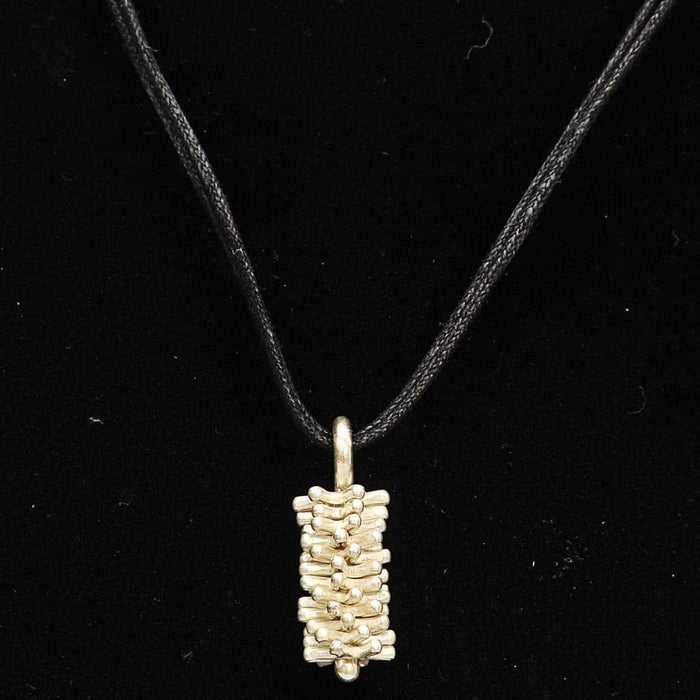 Fair Trade Silver Necklace - Anna Pendant on Waxed Cord (WSL)