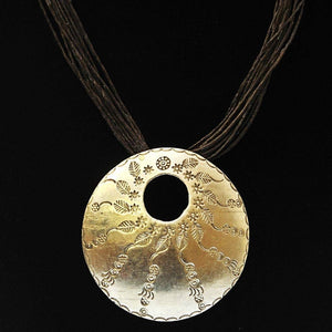 Fair Trade Silver Necklace - Tanta Pendant on Waxed Cord