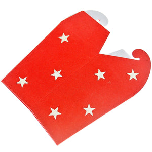 Fair Trade Small Handmade Paper Gift Box - Red With White Stars