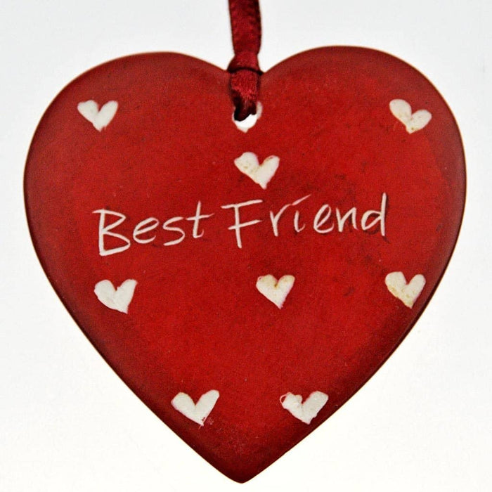 Fair Trade Soapstone Message Tag - 'Best Friend' (Small) (WSL)