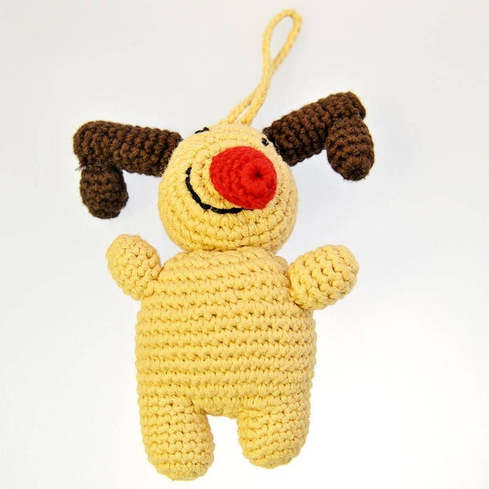 Fair Trade Tree Decoration - Crocheted Rudolph (WSL)