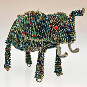 Fair Trade Wire Beaded Elephant Sculpture