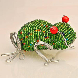 Fair Trade Wire Beaded Frog Sculpture