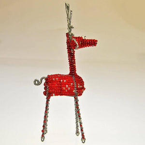 Fair Trade Wire Beaded Reindeer Sculpture