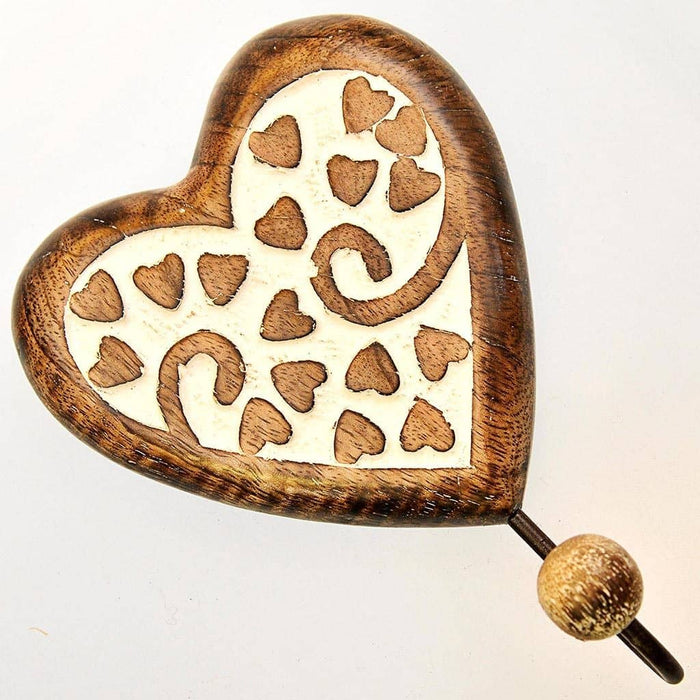 Fair Trade Wooden Coathook - Single Heart (WSL)