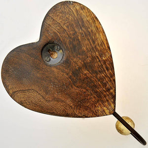 Fair Trade Wooden Coathook - Single Heart
