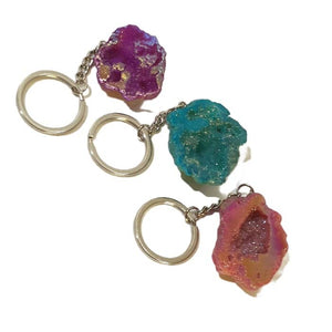 Funky Keyring made out of a small Geode
