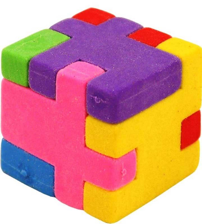 Multicoloured Puzzle Cube Eraser - Small