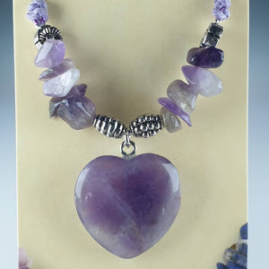 Nature's Gift Heart Necklace - Amethyst