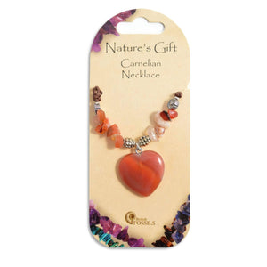 Nature's Gift Heart Necklaces - Carnelian
