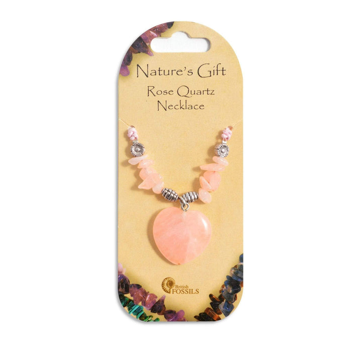Nature's Gift Heart Necklace - Rose Quartz