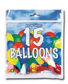 Pack Of 15 Coloured Latex Balloons